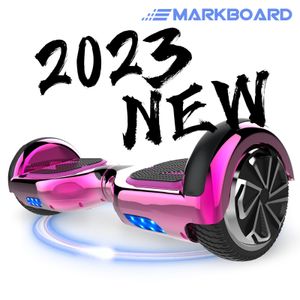 MARKBOARD Hoverboard,Elektro Scooter 6,5 LED E-Balance Scooter mit Motorbeleuchtung und Bluetooth chrome rosa E-Skateboard Elektroroller