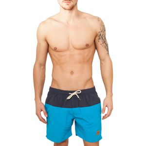 Urban Classics - herren BLOCK Color Blocking Badeshorts - NAVY/TURQUOISE - M