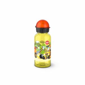 Emsa N30511 Kids Tritan Trinkflasche | Fassungsvermögen: 0,4 Liter| 100% sicher/praktisch/hygienisch/dicht/unbedenklich | cleverer Trinkverschluss | robust| Design: Road Works