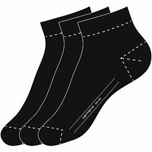 Camano Basic NOS Ca-Soft Quarter 3er Pack Damen, Herren Socken black