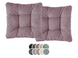 XDREAM 2er Set Cord Stuhlkissen | 38 x 38 x 6 cm | altrosa | Sitzkissen für Garten, Küche und Esszimmer