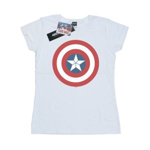 Marvel - "Captain America Civil War Shield" T-Shirt für Damen BI51395 (XL) (Weiß)