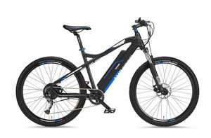Telefunken M920 E-Bike, Hardtail Mountainbike, 9 Gang Shimano Kettenschaltung, 27,5 Zoll, anthrazit/blau