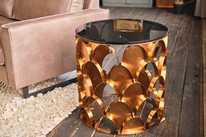 KAWOLA Beistelltisch Tisch Glastisch Gestell rosé gold MEDINA