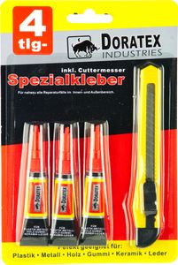 3x Doratex Spezial Kleber Kleb Stoff 3er Set incl. Cuttermesser NEU