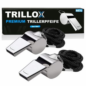 TRILLOX Trillerpfeife Set Schiedsrichterpfeife Metall Notfallpfeife Signalpfeife