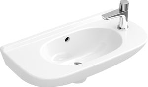 Villeroy & Boch Handwaschbecken Compact O.NOVO 500 x 250 mm, mit Überlauf Hahnloch rechts durchgestochen weiß