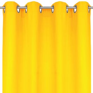 Blickdichte Gardine mit Ösen, Maße: 140x245 cm, Farbe: Gelb