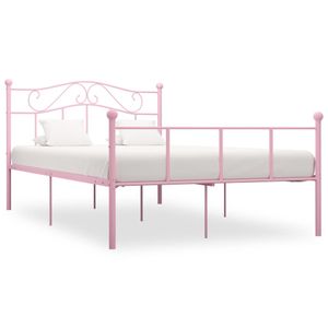 Neue Möbel| Doppelbett Jugendbett Bettgestell Rosa Metall 120x200 cm| Klassische Betten mit Lattenrost
