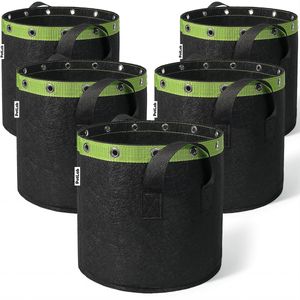 5er-Pack 20L Wachstumsbeutel, strapazierfähige, dicke Vliesstoff-Töpfe mit robusten Griffen, 30.5*28CM