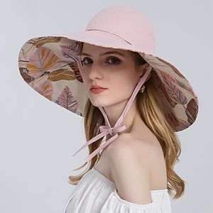 Damen Sonnenhut, Sommer Breite Krempe, UV-Schutz, Mesh Eimerkappe Hüte für Strandangeln, Gartenarbeit (Rosa)