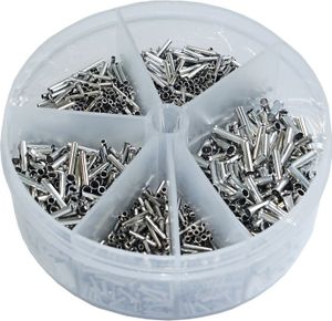 Aderendhülsen Sortiment mit Querschnitt von 0,5 mm² - 2,5 mm² unisolierte Set 1900 Stück