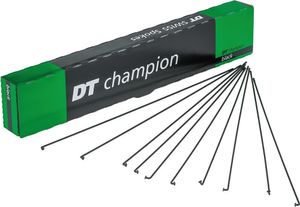 Speichen DT Swiss Champion M 2x274mm Kart. 100 St.,schwarz, Niro, ohne Nippel