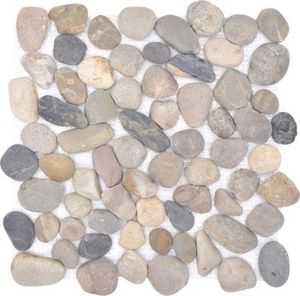 Natursteinmosaik XKF 004M 31,5x31,5 cm beige/schwarz/grau
