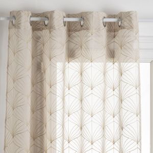 Atmosphera | Gardine - 140x240 cm - Beige - Ösen Vorhang - Wohnzimmer Gardine