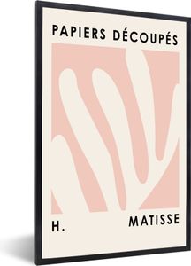 MuchoWow® Gerahmtes Poster Matisse - Rosa - Pastell - Abstrakt 20x30 cm - Poster mit Schwarzem Bilderrahmen Wandposter Rahmen Foto Bilder - Drucken - Bilder Poster im Rahmen