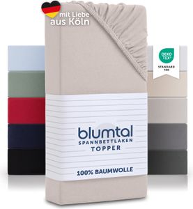 Blumtal® Basics Spannbettlaken Topper 120x200 cm Jersey - es Spannbettuch - Elfenbein Blumtal® Basics Spannbettlaken Topper 120x200 cm Jersey - es Spannbettuch - Elfenbein