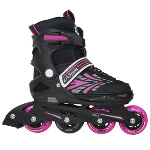 L.A. Sports Inliner Skate Soft-Boot Kinder Jugend Damen 5 Größen verstellbar Stripes Pink 37/41