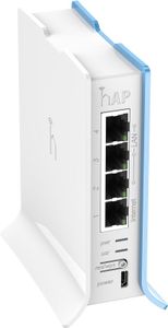 Bezprzewodowy punkt dostępowy MikroTik hAP lite RB941-2nD-TC, 32MB RAM, 4xLAN, wbudowana 2,4Ghz 802.11b/g/n, obudowa typu tower