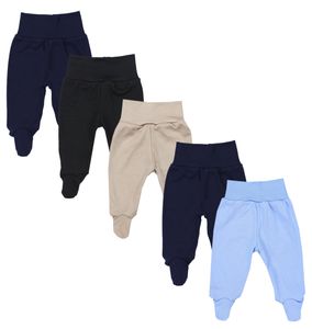 TupTam Baby Unisex Hose mit Fuß Bunte 5er Pack, Farbe: Junge 8, Größe: 56