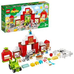 LEGO 10952 DUPLO Scheune, Traktor und Tierpflege, Spielzeug für Kleinkinder ab 2 Jahren mit Figuren: Pferd, Schwein und Kuh