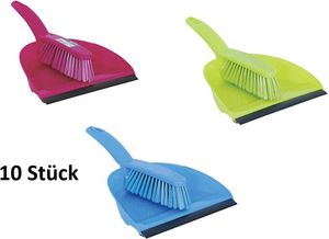 Szufelka i szczotka plastikowa z zestawem do zamiatania kolorowa - 10 szt