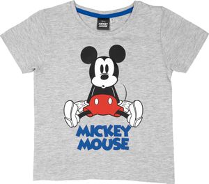 Disney Mickey Mouse T-Shirt für Jungen Oberteil Kinder Shirt kurzärmlig Grau 122-128