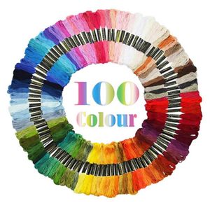 100 Döckchen Stickgarn aus 100% Baumwolle, je 8m, 6 fädig  50 Farben  ideal zum Sticken, Nähen, Basteln, Häkeln, Freundschaftsbänder, Stickbilder, Kreuzstich