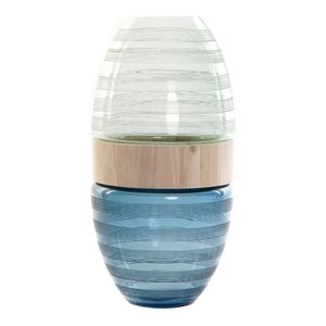 Wazon DKD Home Decor Blue Mint Wood Crystal Modern (21 x 21 x 43 cm)