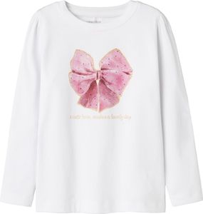 NAME IT Puffärmel Langarmshirt Regular Longsleeve mit Glitzer Print  Größe: 98