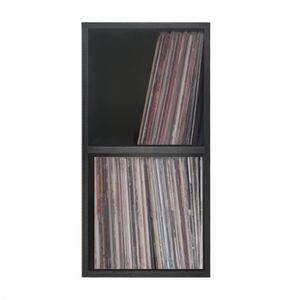 LP Vinyl-Würfelplattenschrank Stapelbares Multifunktions-Aufbewahrungssystem schwarz