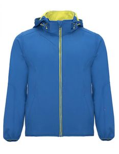 Herren Siberia Softshell Jacket, Wasser- und Windabweisend - Farbe: Royal Blue 05/Lime Punch 235 - Größe: L