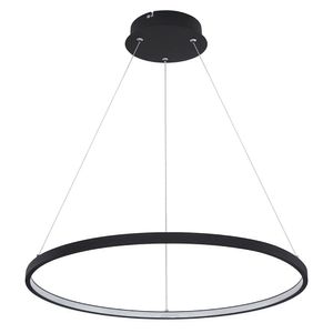 LED Pendelleuchte, Ring Design, schwarz, 60 cm