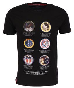 ALPHA INDUSTRIES APOLLO MISSION T-SHIRT Herren T-Shirt, Größe:XL, Farbe:03 Black