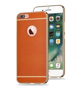 Handy Hülle für Apple iPhone 7 Plus Schutz Case Tasche Bumper Kunstleder Braun