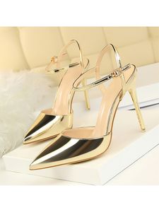 Damen Stiletto Riemchen Sandal Elegante Kleiderschuhe High Heels Sommer Sandals Gold,Größe:EU 38