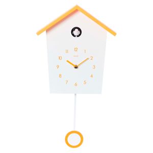 Cuco Clock Kuckucksuhr LANDHAUS mit Pendel Wanduhr moderne Kuckucksuhr Pendeluhr Schwarzwalduhr  46,5 × 27 × 7,8cm Haus Quarz