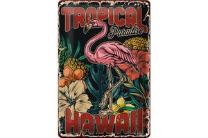 Blechschild Retro 20x30cm Hawaii Tropical Paradise