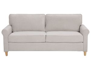 Sofa 3-Sitzer Wohnzimmer Beige Samtstoff 100% Polyester Retro Trendy Modern