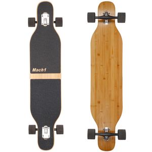 Mach1 Bambus Longboard mit Keramik Kugellager + T-Tool - Skateboard Drop Through Cruiser Komplettboard 2858