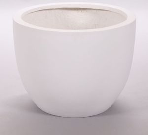 Elegant Einrichten | Pflanzkübel | Fiberglas | rund konisch | D60xH46,5cm | Perlmutt Weiß.