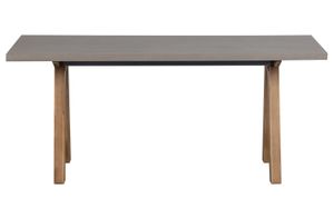 Tisch Eef - rechteckig - Akazienholz / Polystone - Natur / Beton - 180x90 cm von WOOOD