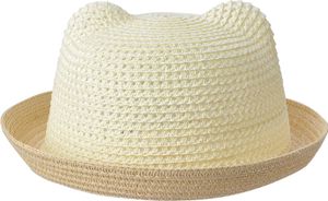 Melady Sonnenhut Kinder Maat: 53 cm Beige Papierstroh Rund