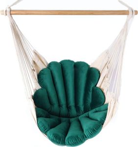 Love Gifts® Fotel wiszący z 2 poduszkami w kształcie muszli i zestawem haków sufitowych 130/100 cm - nośność 150 kg, fotel wiszący dla dorosłych i dzieci, siedzisko wiszące