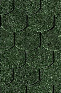 Bitumen Dachschindeln Karibu Biberschwanz dunkelgrün 3m²