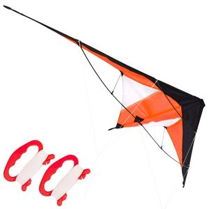 Free & Easy Akrobatischer Lenkdrachen Flugdrachen mit zwei Leinen Zweileiner groß stark 180 x 70 cm