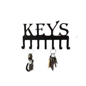 Schlüsselhalter für Wanddekorationsschlüssel, Schlüsselständer mit 7 Haken, moderne Schlüsselaufhänger für Wanddekoration, Raumdekoration (Schwarz)