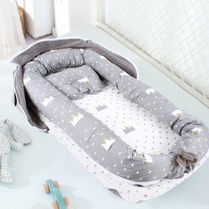 Přenosná postýlka s polštářem Plot Baby Cot Bavlna Fabric Nest Toddler Newborn Crib Travel Cot