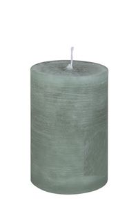 Rustic Stumpenkerze Stumpen Kerzen durchgefärbt Pastell Grün 10 x 6 cm, 1 Stück