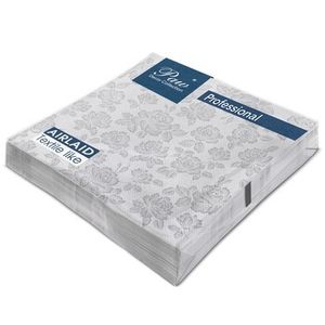 Paw Professional Dinner Napkin Subtle Roses (Silver), 1 vrstva 40X40 cm Skladané 1/4 obrúsky 50 kusov v balení. Vyrobené zo vzdušného materiálu.